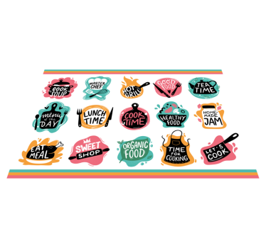 Tovaglietta personalizzata rettangolare Cucinare loghi distintivi - TenStickers