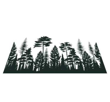 Tovaglietta americana motivo silhouette foresta - TenStickers