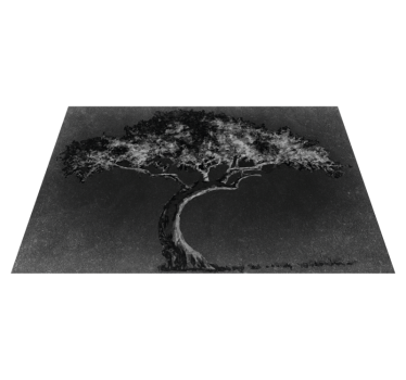 Tovaglietta americana silhouette artistica di albero - TenStickers