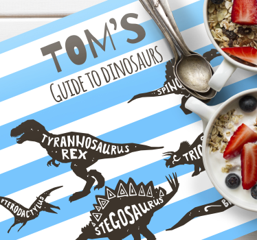 Tovaglietta con nome Dinosauri con nomi - TenStickers