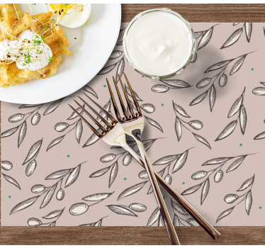 Tovaglietta americana concetto foglia elegante - TenStickers