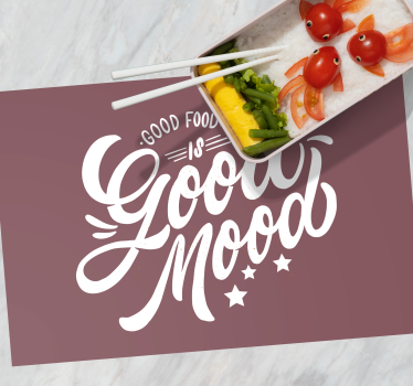 Tovaglietta americana frase buon umore alimentare - TenStickers