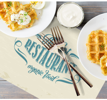 Tovaglietta americana frase cibo biologico ristorante - TenStickers