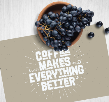 Tovaglietta americana frase citazione motivazionale caffè - TenStickers