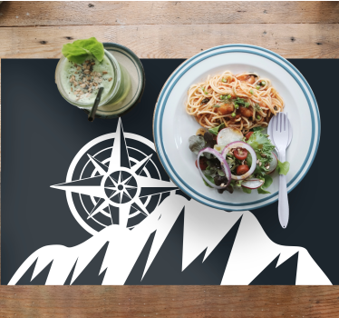 Tovaglietta americana frase design bussola montagna - TenStickers
