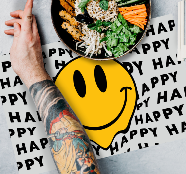 Tovaglietta americana frase faccia felice - TenStickers