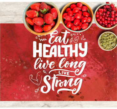 Tovaglietta americana frase mangia sano vivi forte - TenStickers