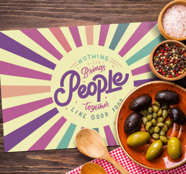 Tovaglietta americana frase unisce le persone - TenStickers