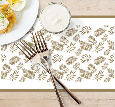 Tovaglietta americana ispirazione foglia elegante - TenStickers