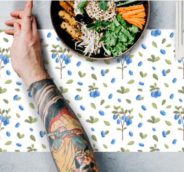 Tovaglietta americana motivo botanico blu - TenStickers