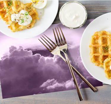Tovaglietta americana nuvole in viola - TenStickers