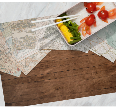 Tovaglietta americana strati di mappa vintage - TenStickers