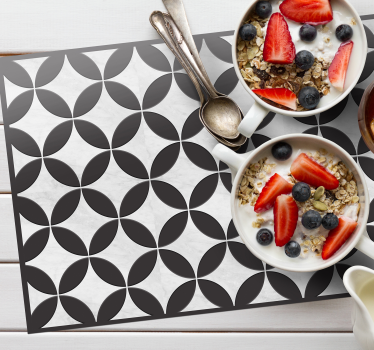 Tovaglietta colazione per casa Mattonelle di cemento nero - TenStickers