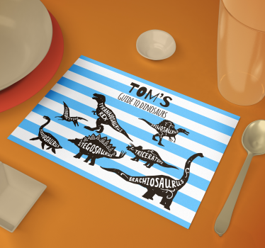 Tovaglietta con nome Dinosauri con nomi - TenStickers