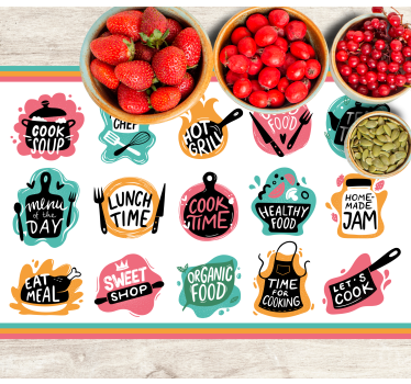 Tovaglietta personalizzata rettangolare Cucinare loghi distintivi - TenStickers