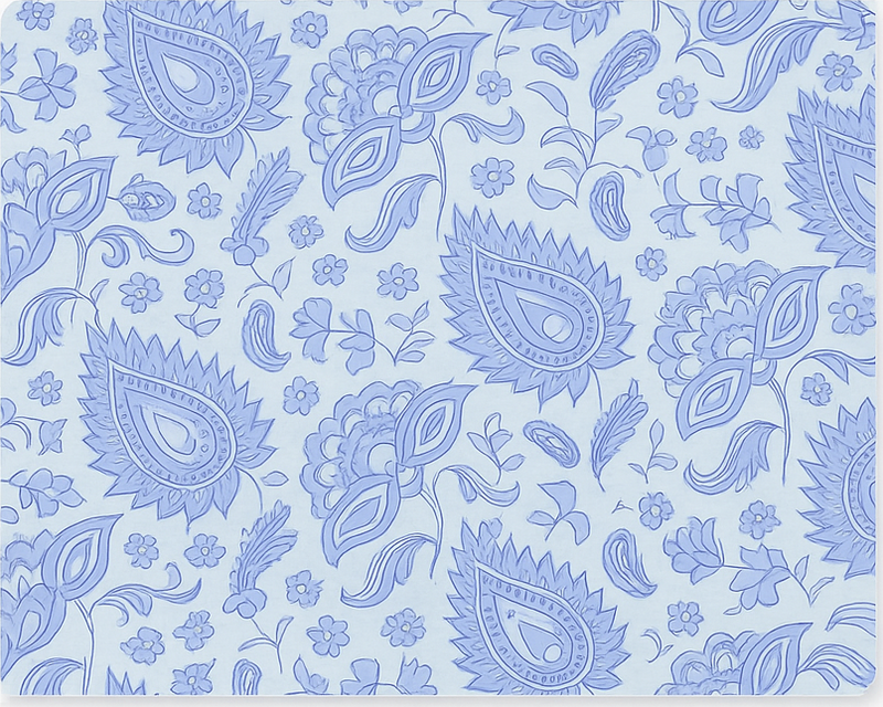 Tovaglietta americana originale motivo floreale blu paisley - TenStickers