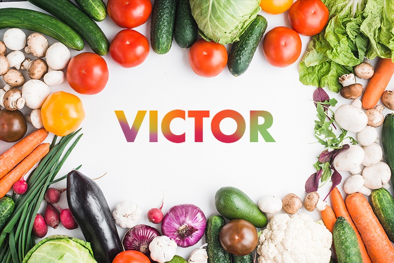 Nome personalizzabile con tovagliette di verdure - TenStickers