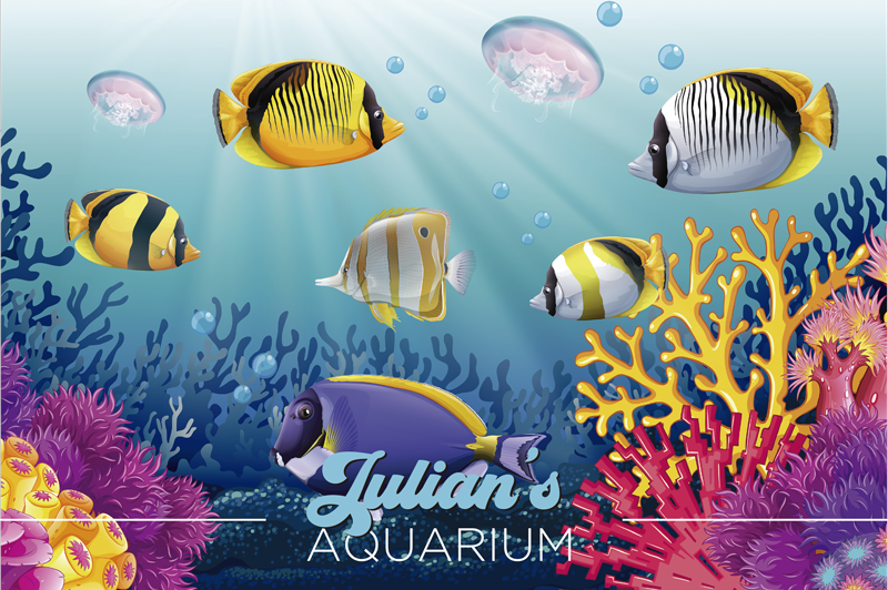 Pesci che nuotano sotto il mare tovagliette con pesci - TenStickers