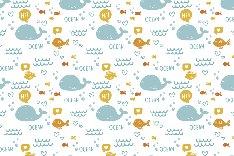 Tovaglietta americana infantile creature dell'oceano - TenStickers