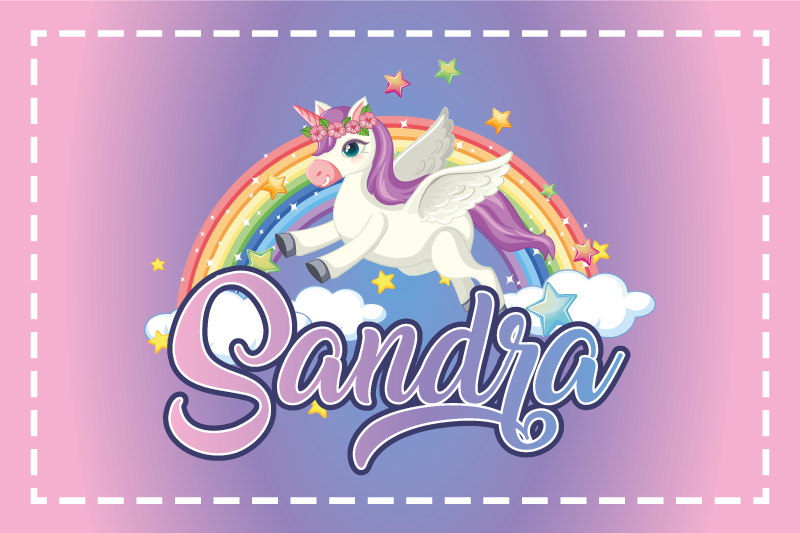 Tovagliette personalizzabili per bambini unicorno bello - TenStickers