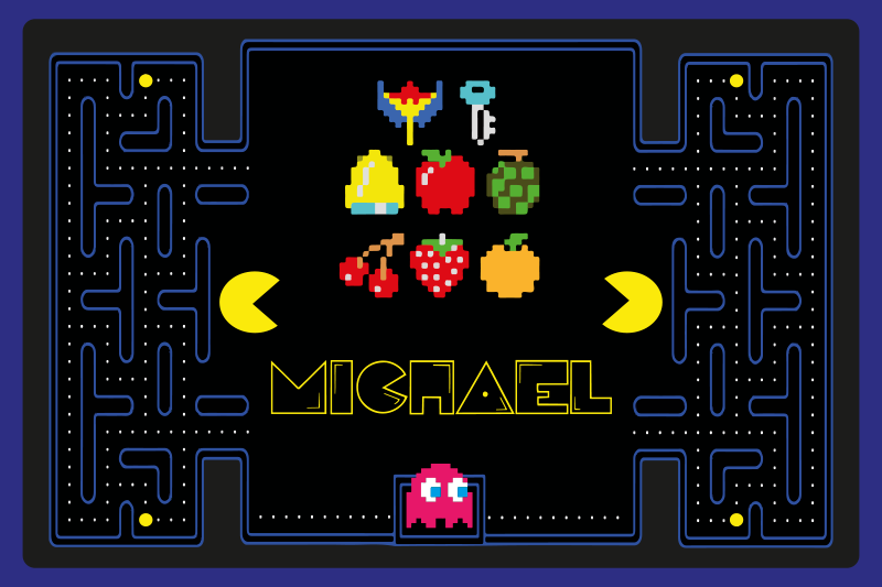 Tovaglietta americana infantile Pac man game - TenStickers