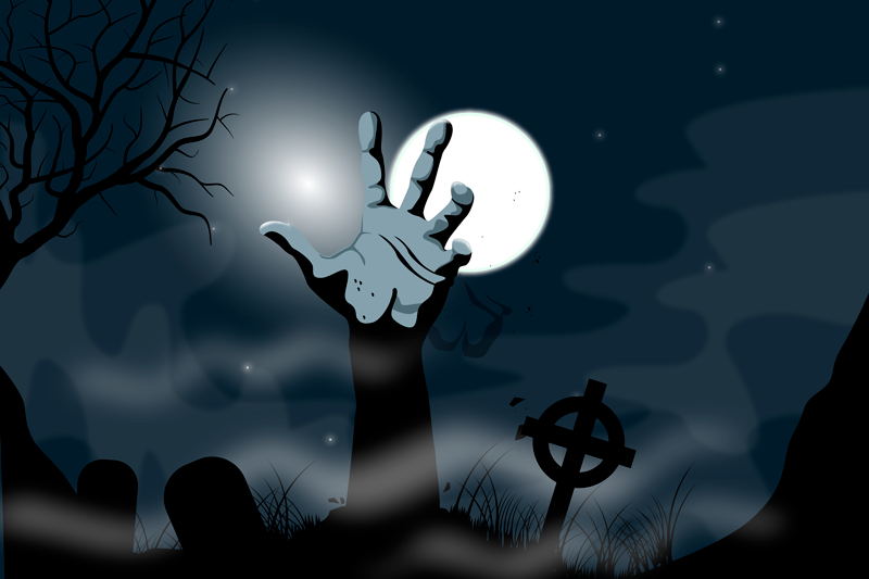 Tovagliette americana halloween scena di cimitero spettrale - TenStickers