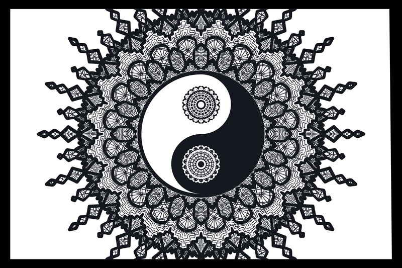 Tovaglietta americana motivo mandala yin yang - TenStickers
