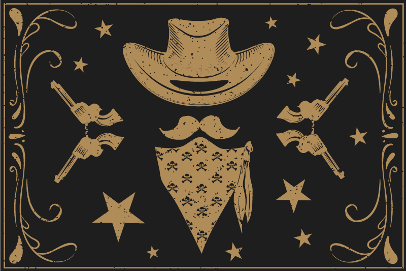 Tovaglietta americana originale elementi a tema cowboy - TenStickers