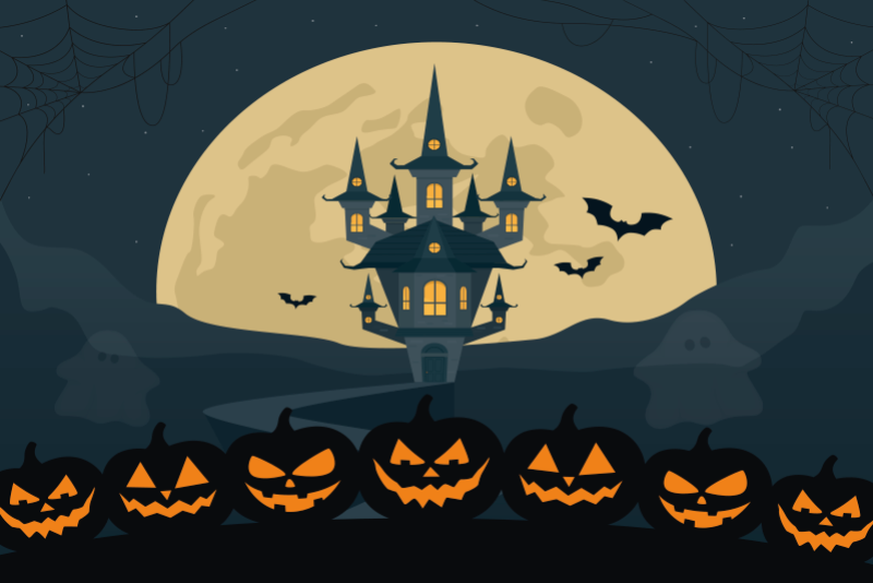 Tovagliette americana halloween scena castello infestato - TenStickers