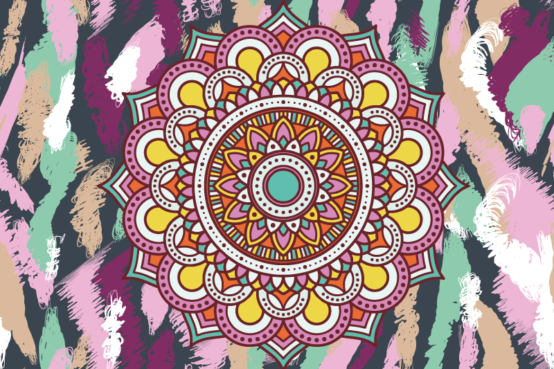 Tovaglietta americana elemento mandala vivace - TenStickers