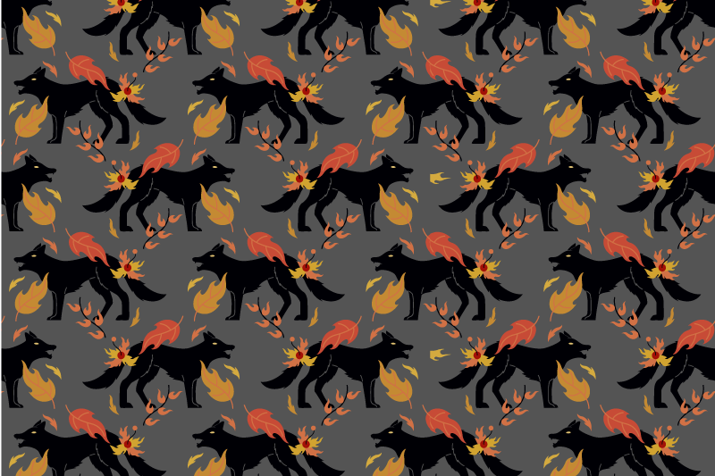 Tovagliette americana halloween volpi con fiamme - TenStickers