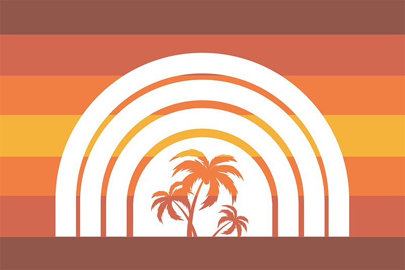 Tovaglietta americana moderna archi al tramonto retro - TenStickers