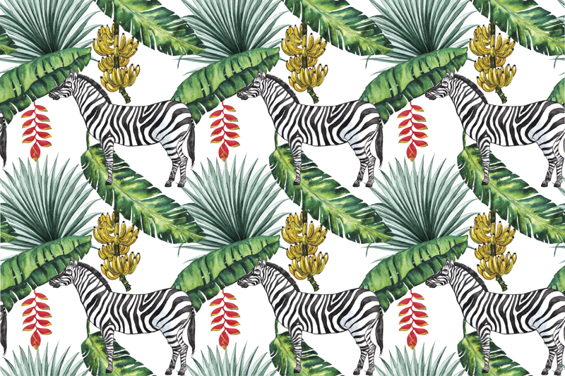 Tovaglietta americana motivo foglia zebra - TenStickers