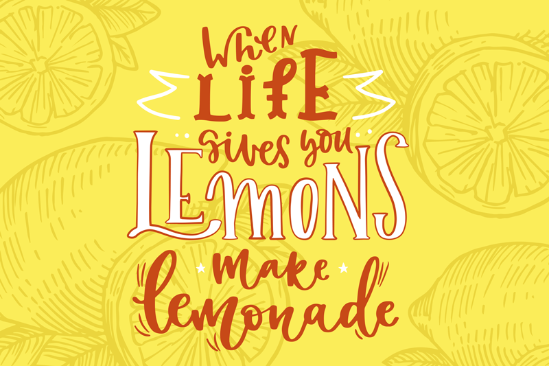 Tovaglietta americana frase limoni motivazionali - TenStickers