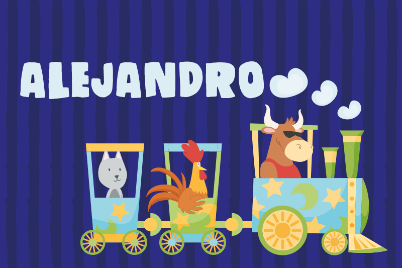 Tovaglietta americana con nome Treno per bambini - TenStickers