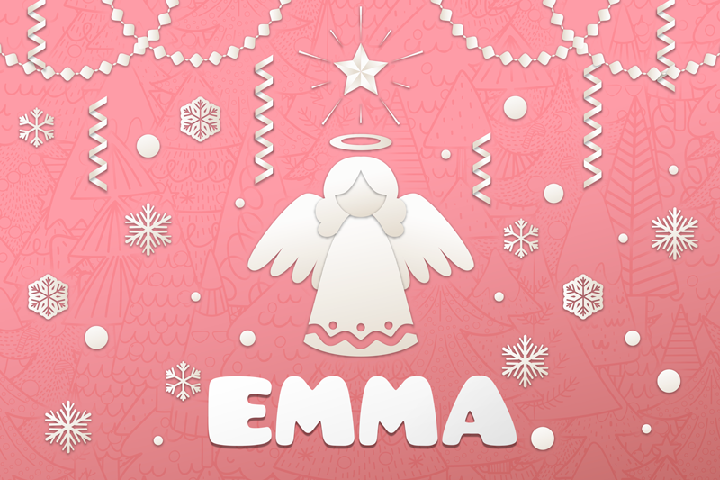 Tovaglietta personalizzata natale tema angeli - TenStickers