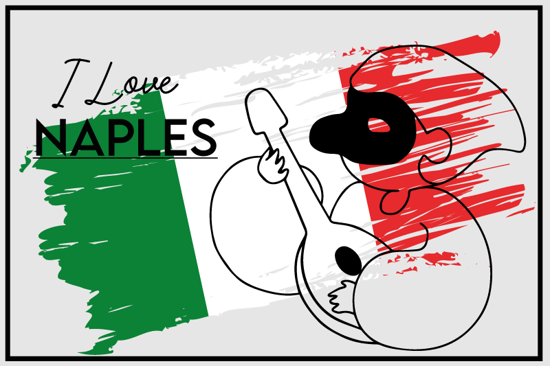 Tovaglietta americana frase amo napoli design - TenStickers