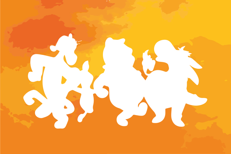 Tovaglietta americana infantile silhouette di personaggi - TenStickers