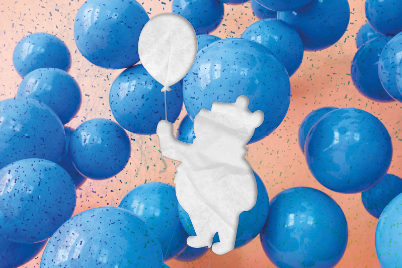 Tovaglietta americana infantile orso con palloncino - TenStickers