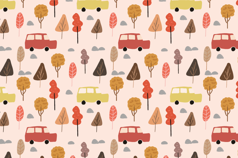 Tovaglietta americana infantile alberi di auto colorati - TenStickers