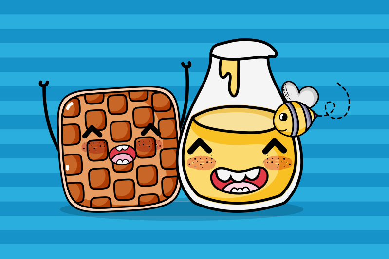 Tovaglietta americana infantile waffle e miele - TenStickers