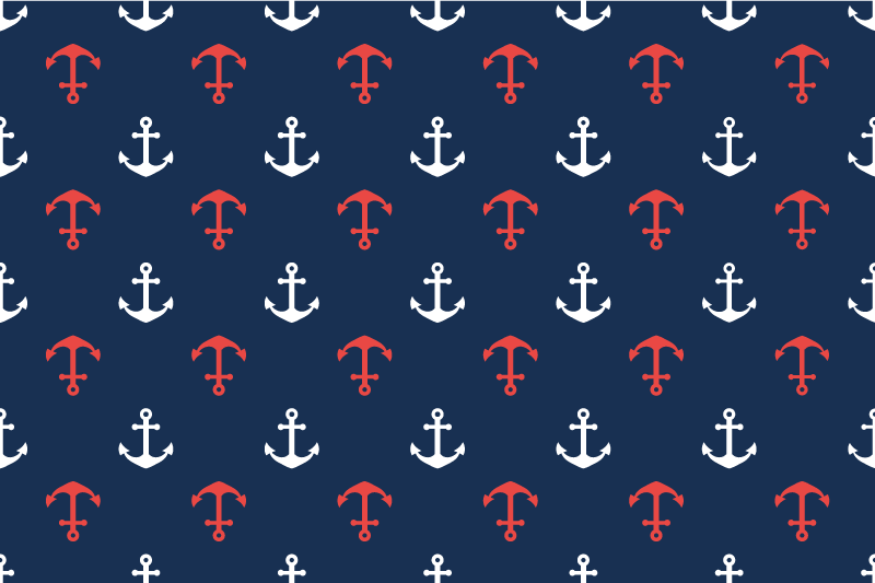 Tovaglietta americana originale con motivo ancore nautiche - TenStickers