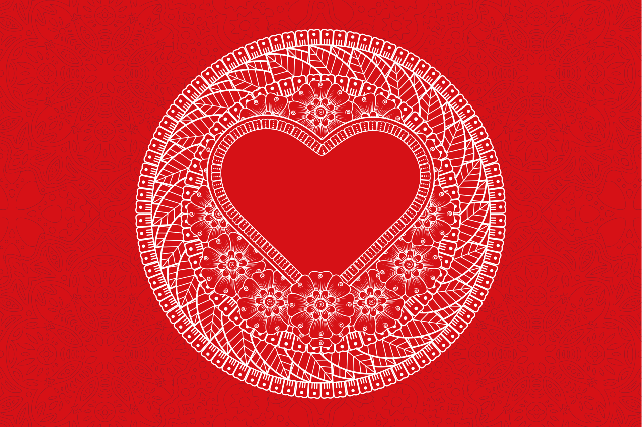 Tovaglietta americana frase motivo a cuore - TenStickers