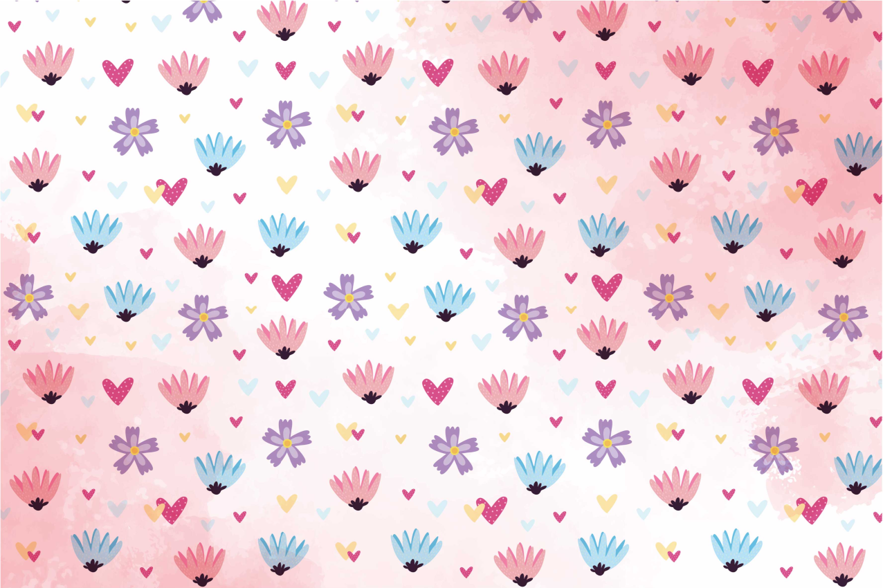 Tovaglietta americana infantile motivi cuore fiore - TenStickers