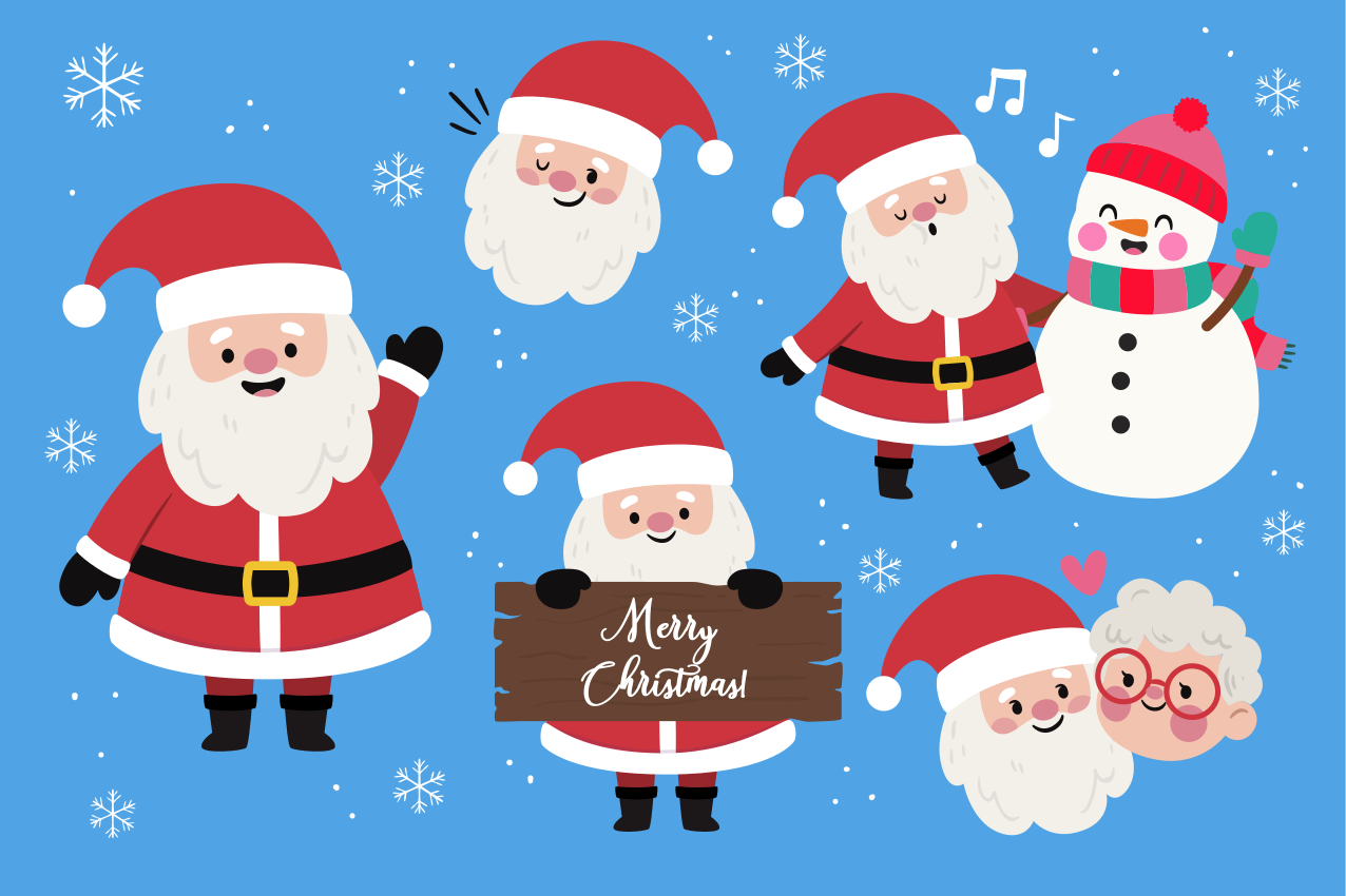 Tovaglietta personalizzata natale personaggi di babbo natale - TenStickers