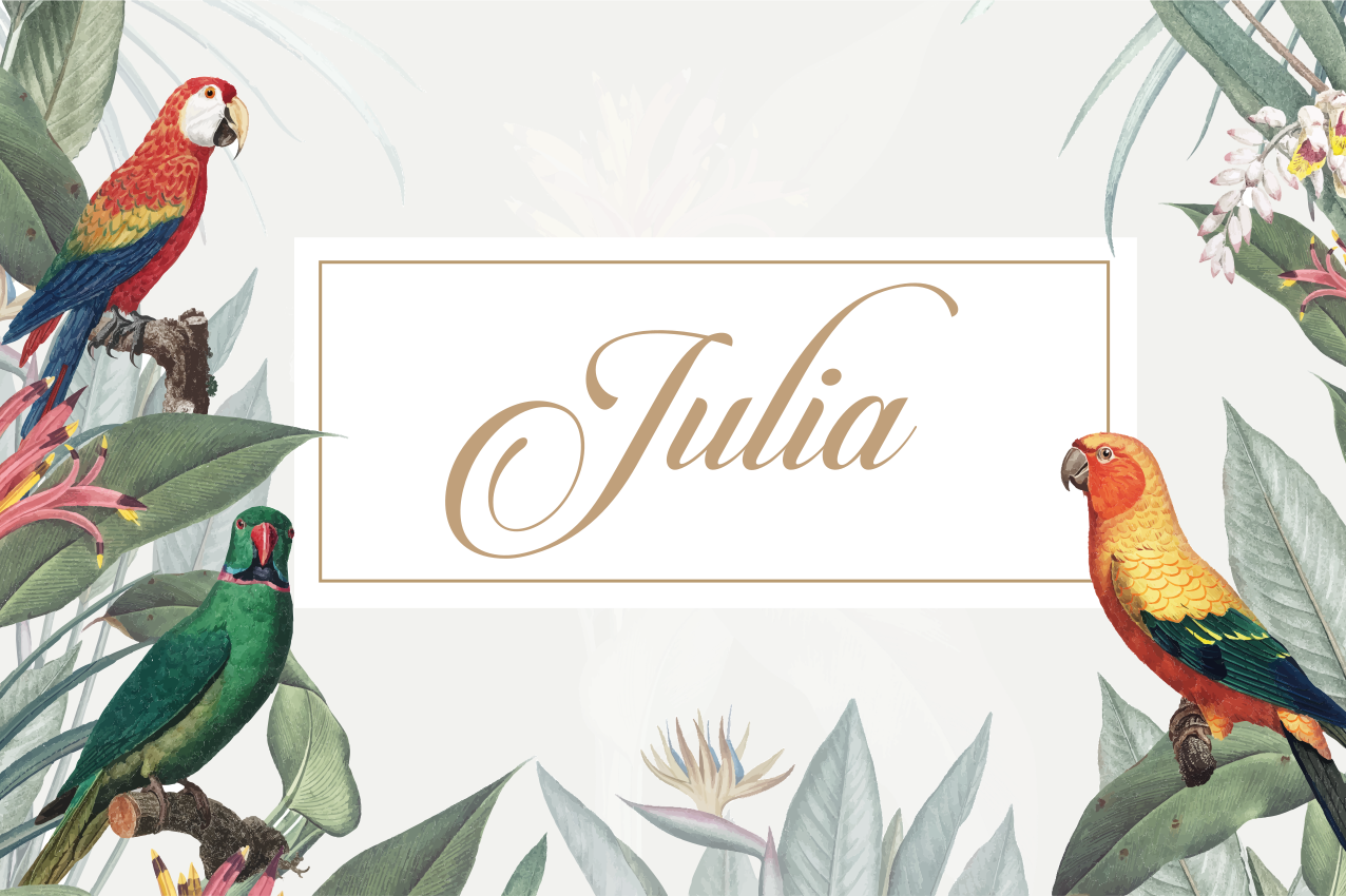 Tovaglietta americana con nome Mockup di macaw tropicale - TenStickers