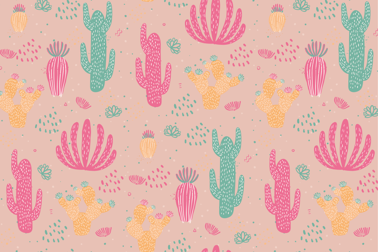 Tovaglietta americana originale motivo cactus vivace - TenStickers