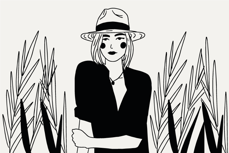 Tovaglietta americana originale illustrazione donna stilosa - TenStickers