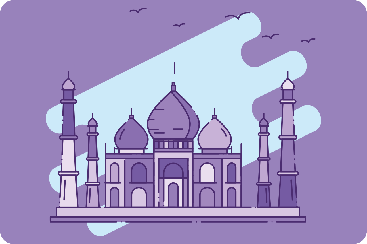Tovaglietta americana moderna silhouette taj mahal - TenStickers