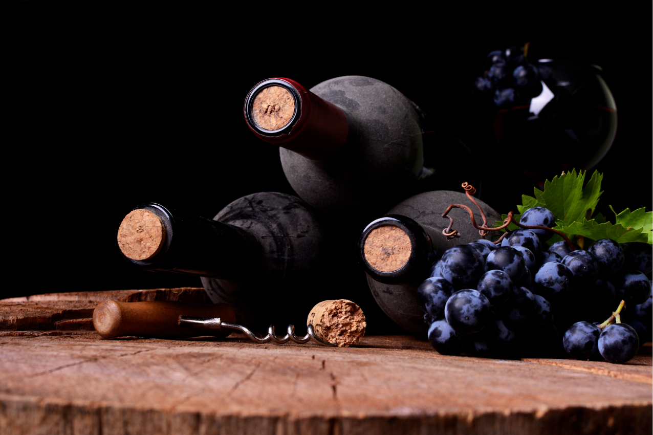 Tovaglietta americana originale uva e bottiglie di vino - TenStickers